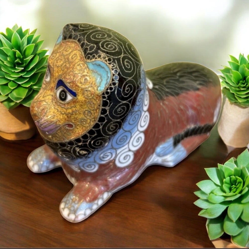 Hold for SHM Vintage  Cloisonne Lion